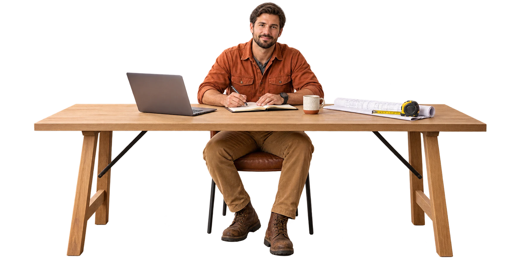 A roofer reviewing their site in Ubersuggest