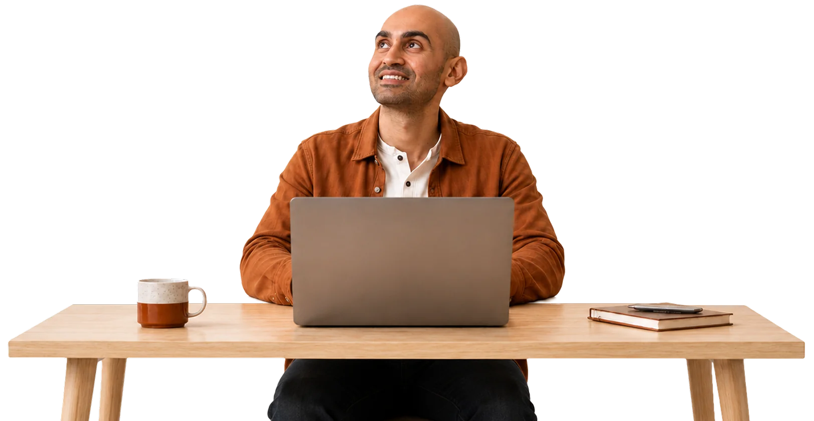 Neil Patel an seinem Schreibtisch